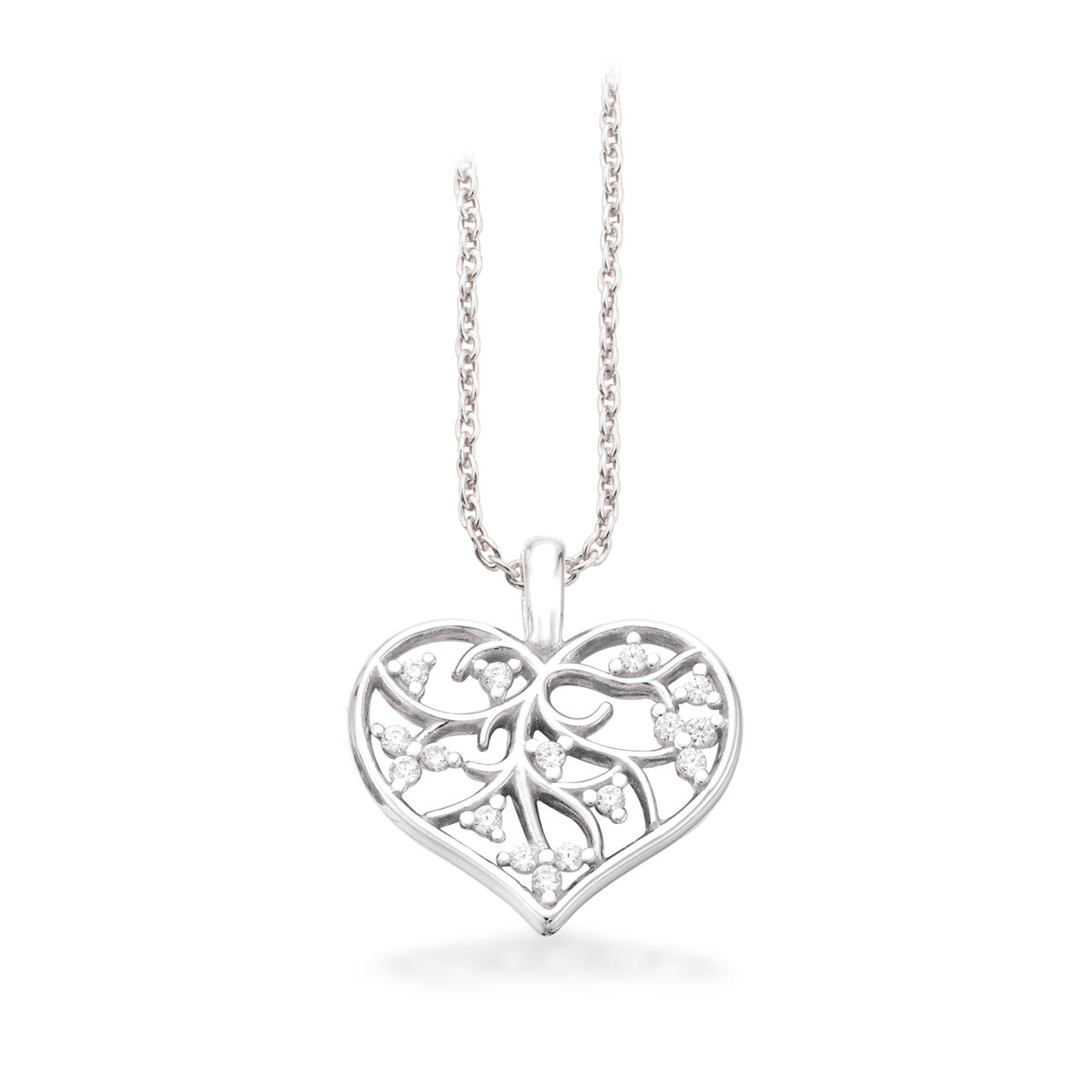 Pendant heart zir. 925 rho.