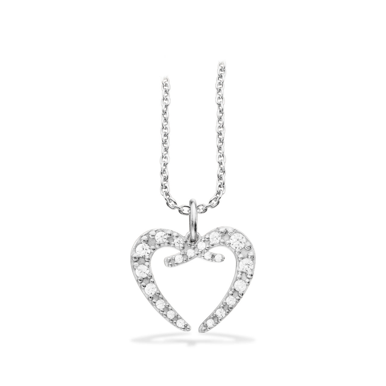 Pendant heart zir. 925 platinium