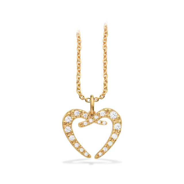 Pendant heart zir. 925 goldplated