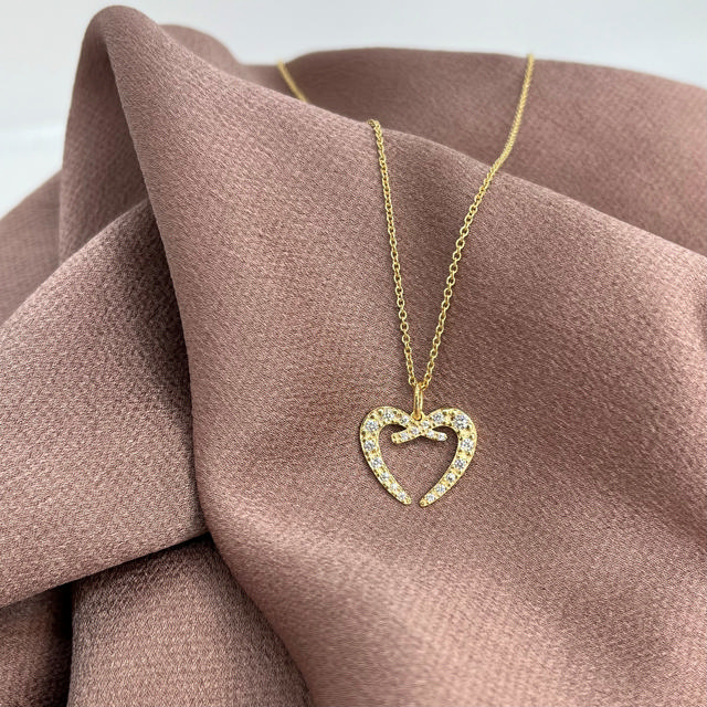 Pendant heart zir. 925 goldplated