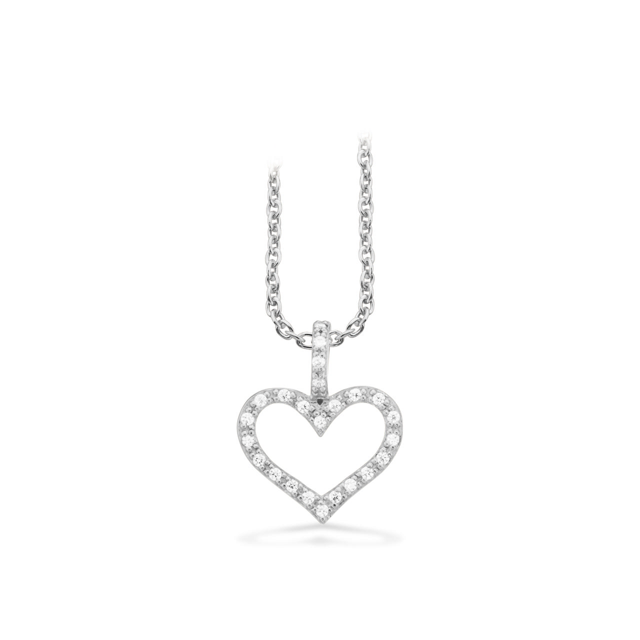 Pendant heart zir. 925 rho.