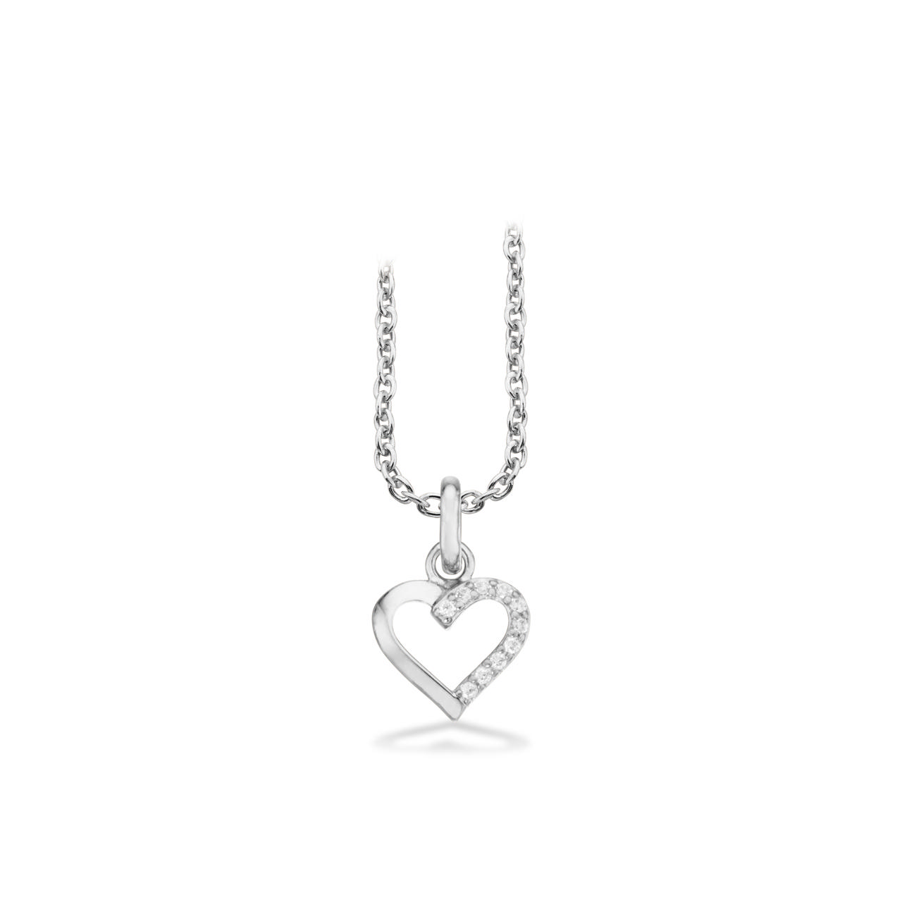 Pendant heart zir. 925 rho.