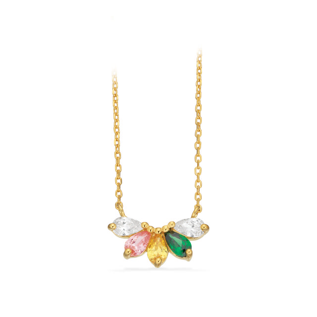 Pendant rainbow zir. 925 goldplated