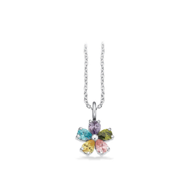 Pendant rainbow zir. 925 rho.