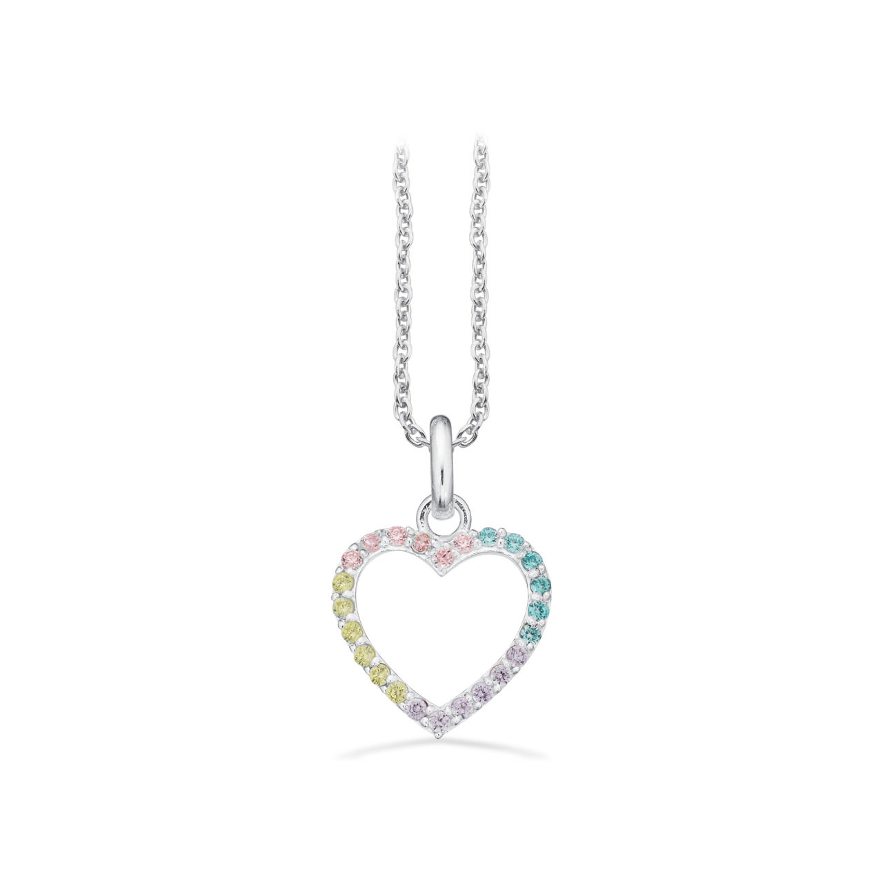 Pendant heart rainbow zir. 925