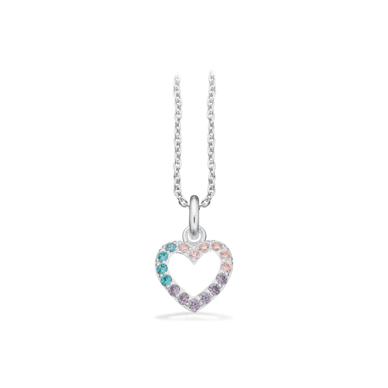 Pendant heart multicolor zir. 925