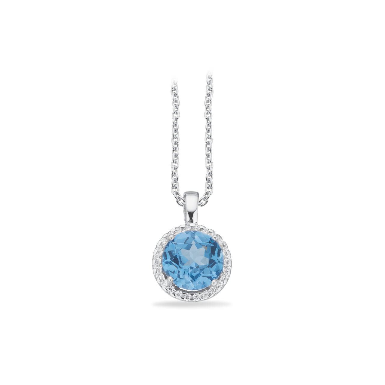 Pendant aqua / zir. 925 rho.