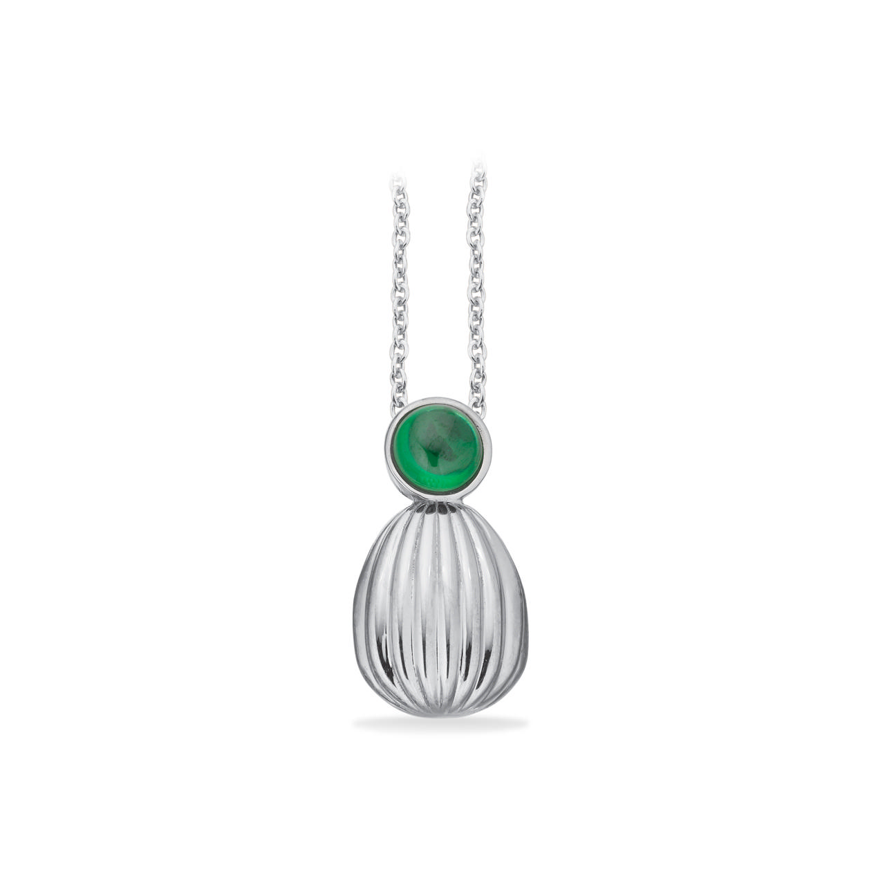 Pendant green zir. 925 platinum