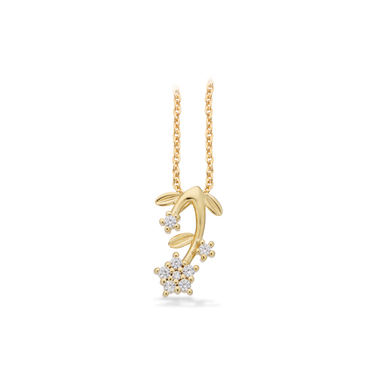 Pendant flower zir. 925 goldplated