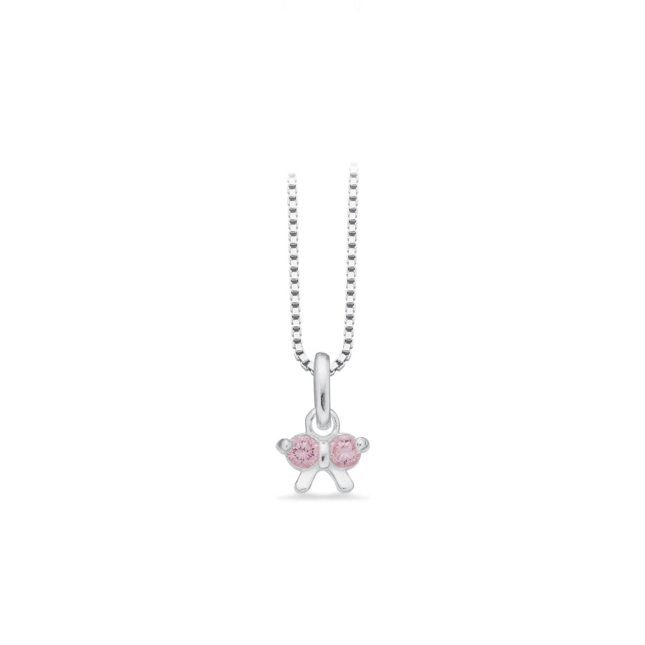 Pendant bow pink 925