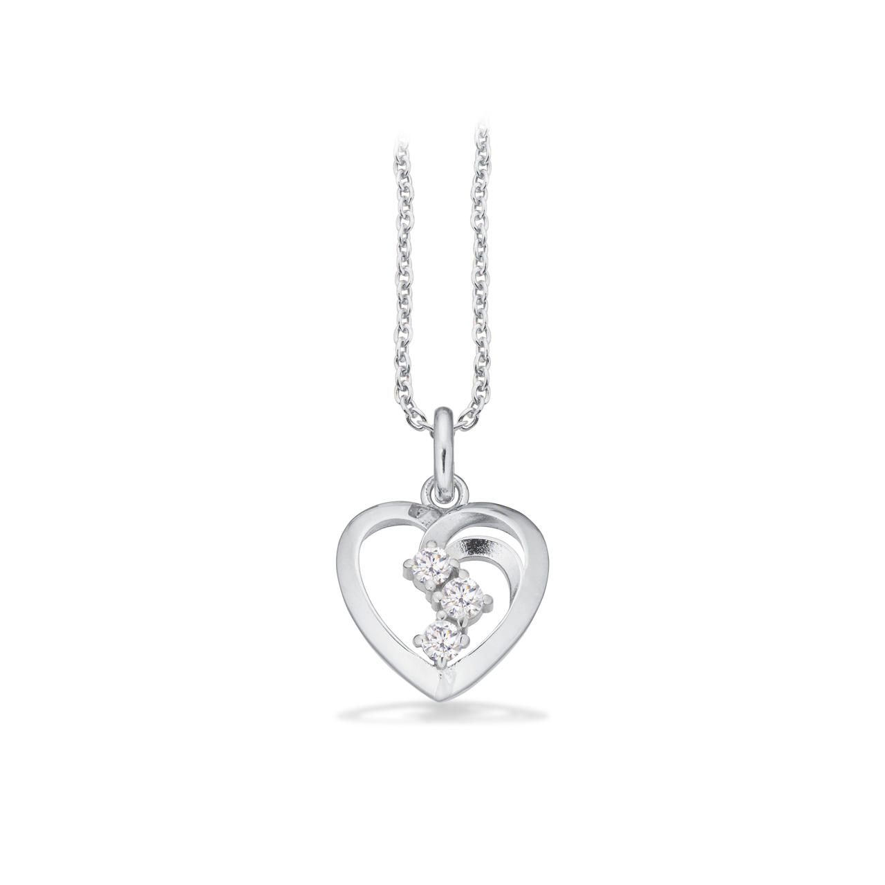 Pendant heart zir. 925 rho.