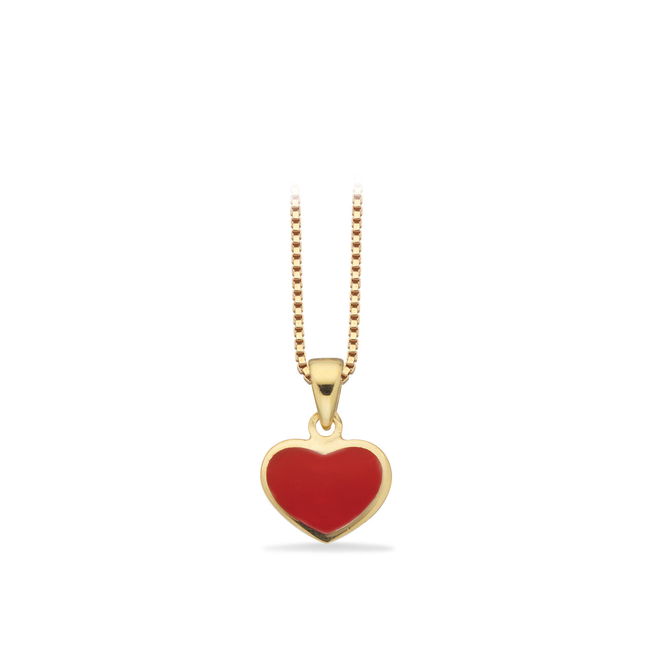 Pendant red heart 925 goldplated