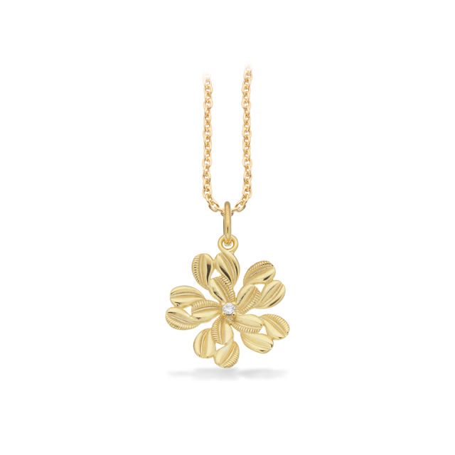 Pendant flower zir. 925 goldplated