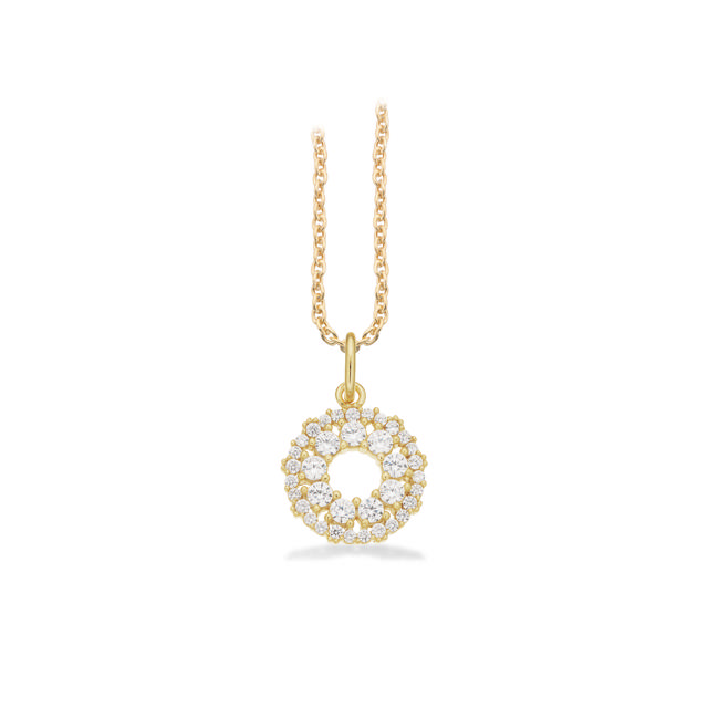 Pendant circle zir. 925 goldplated