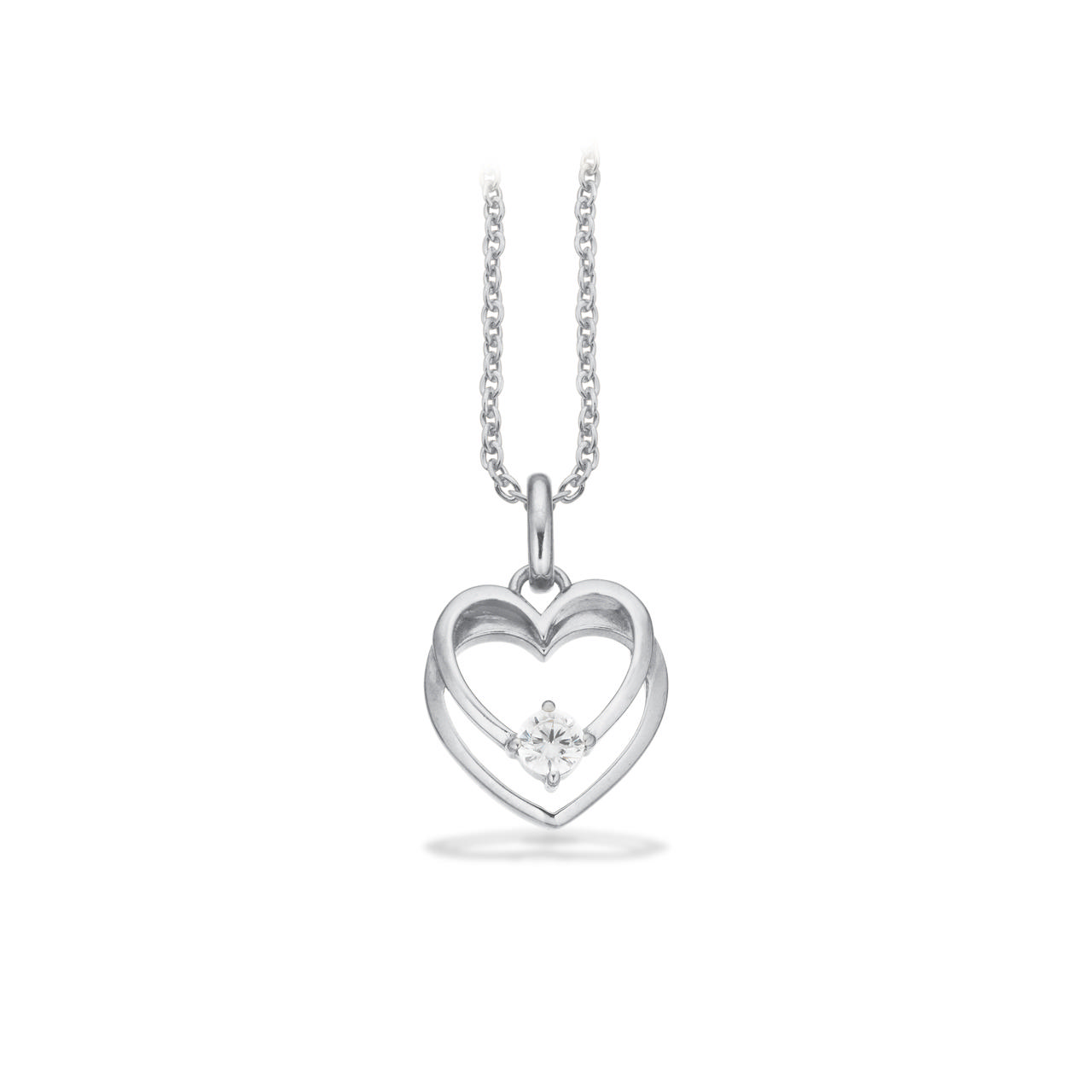 Pendant heart zir. 925 rho.