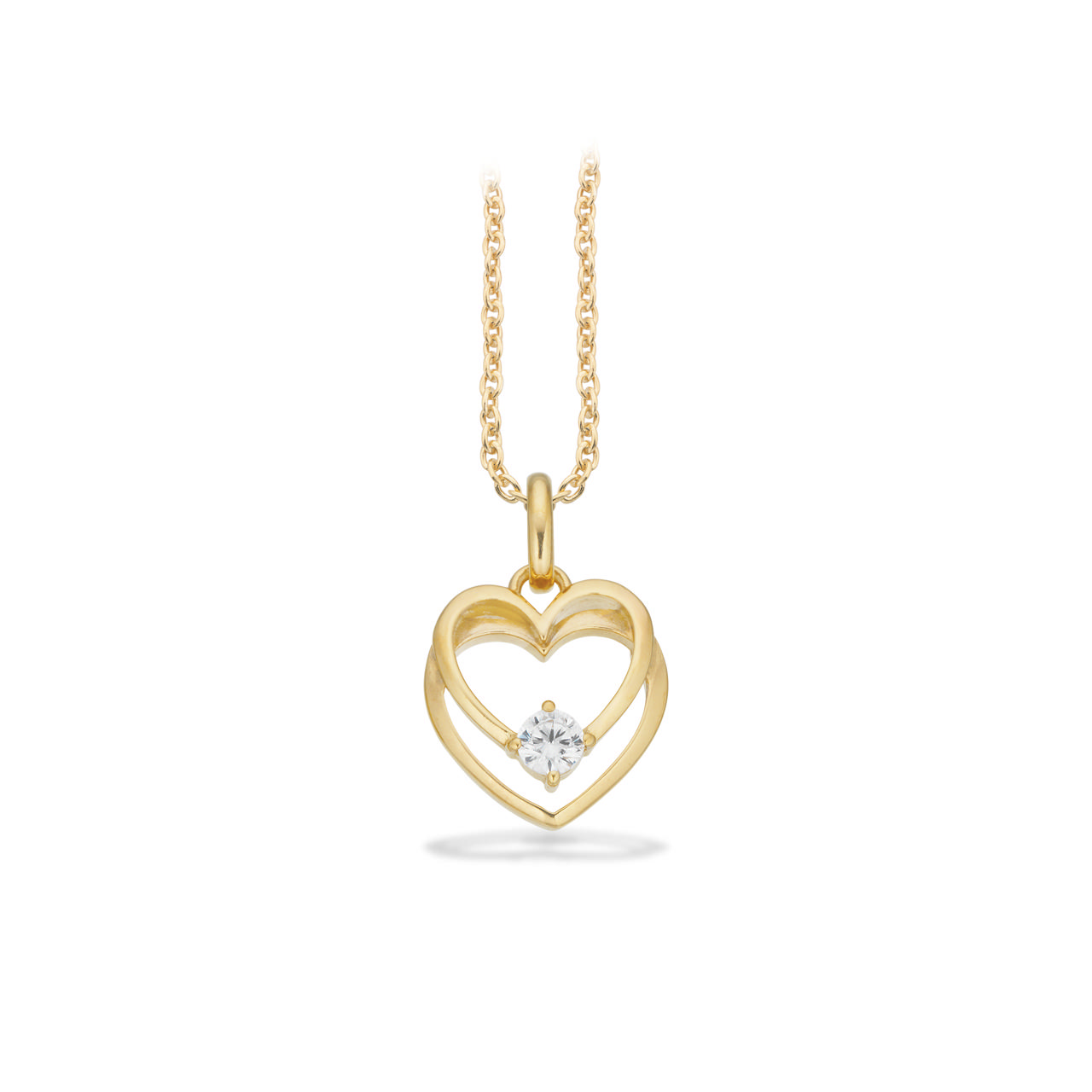 Pendant heart zir. 925 goldplated