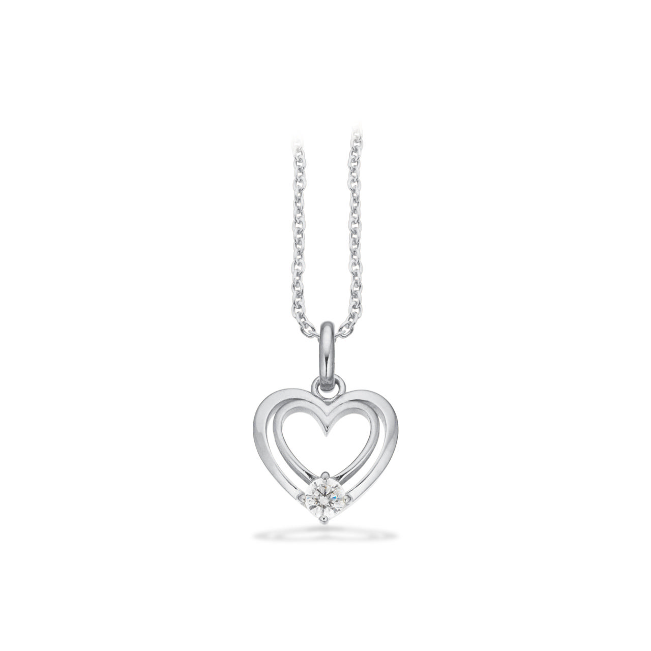 Pendant heart zir. 925 rho.