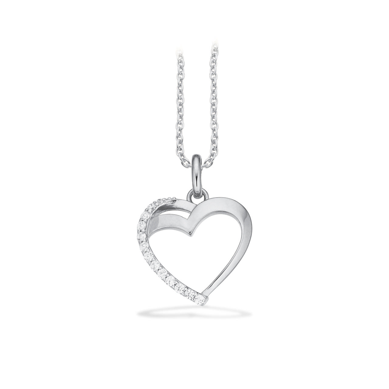 Pendant heart zir. 925 rho.