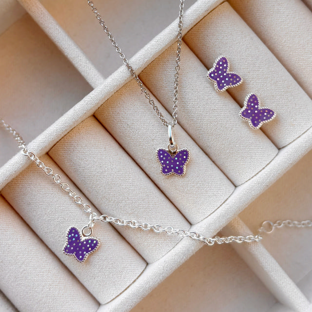 Pendant purple butterfly 925