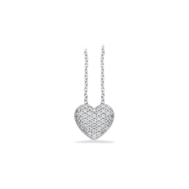 Pendant heart zir. 925 rho.