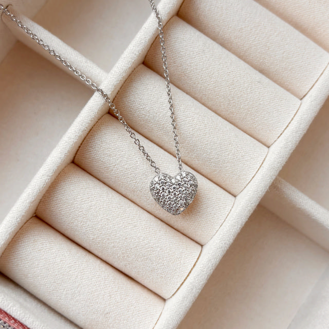 Pendant heart zir. 925 rho.