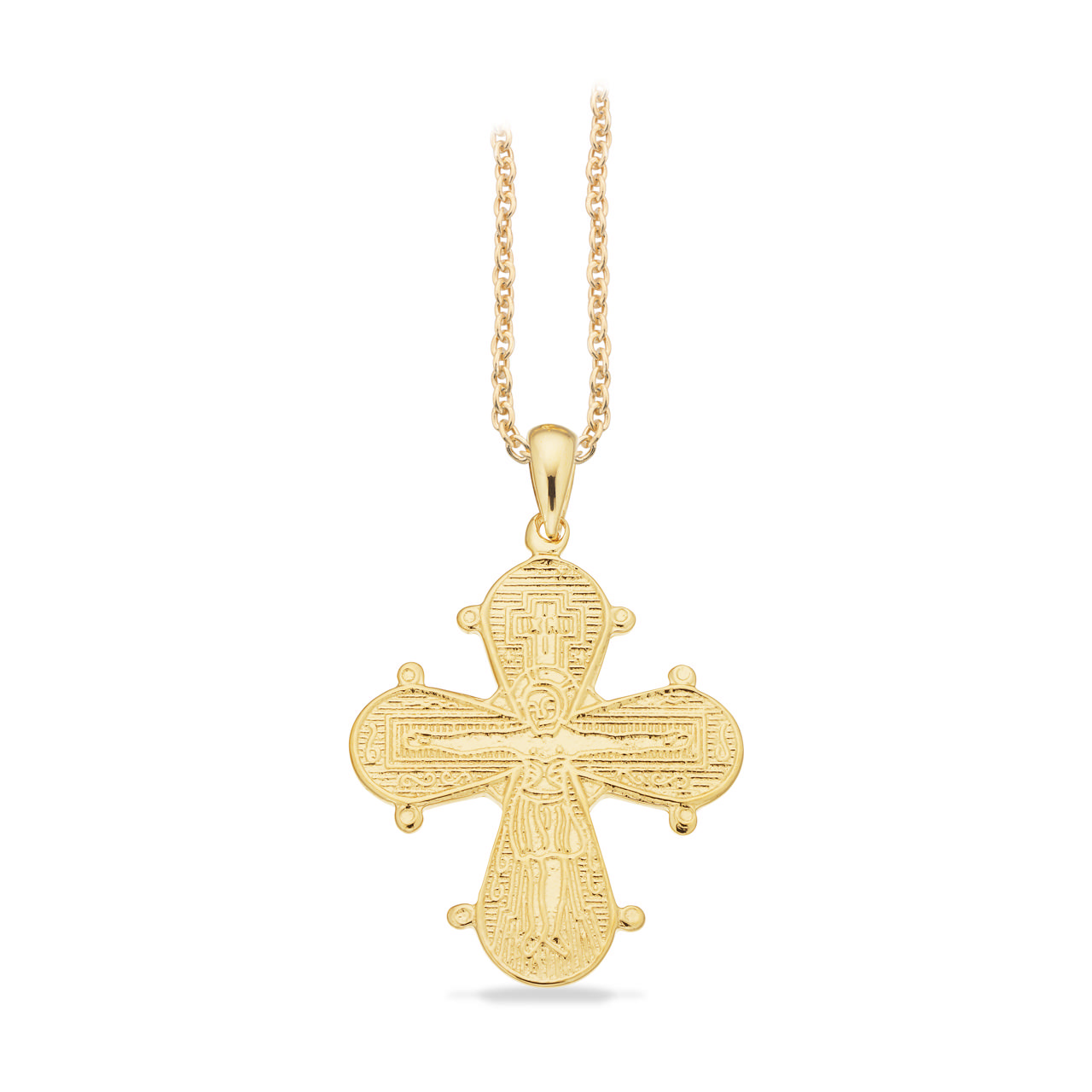 Dagmarkors 22 x 18 mm blank bagside sølv fg m/kæde