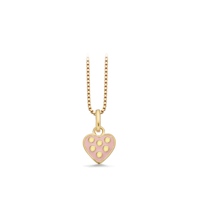 Pendant pink zir. 925 goldplated