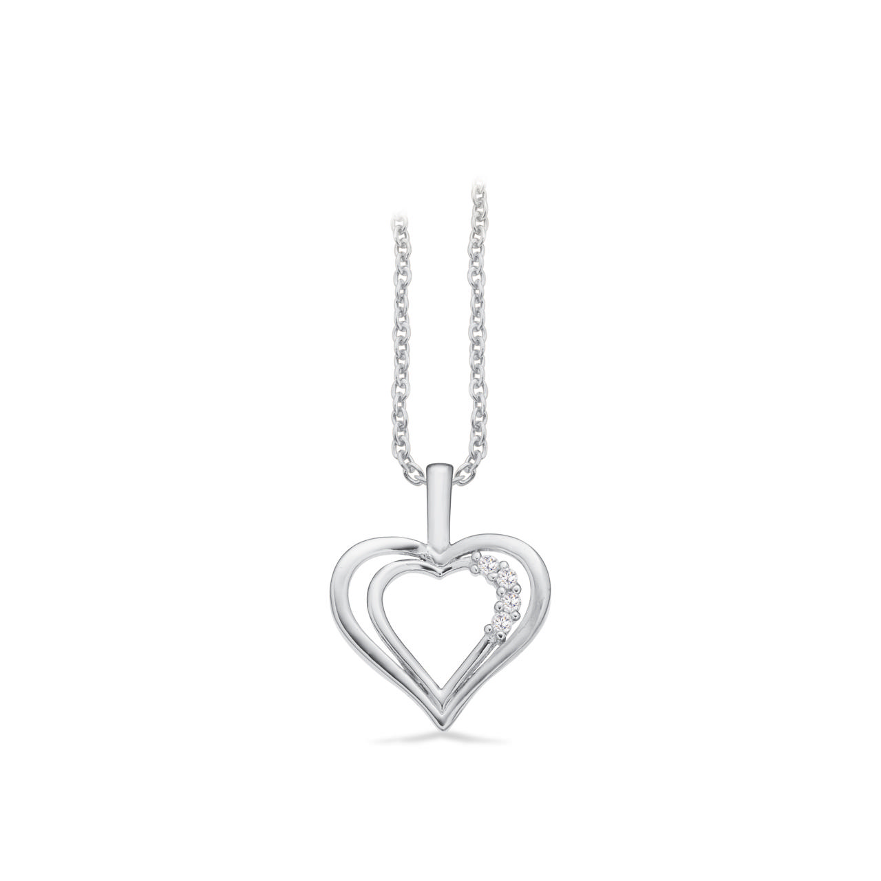 Pendant heart zir. 925 rho.