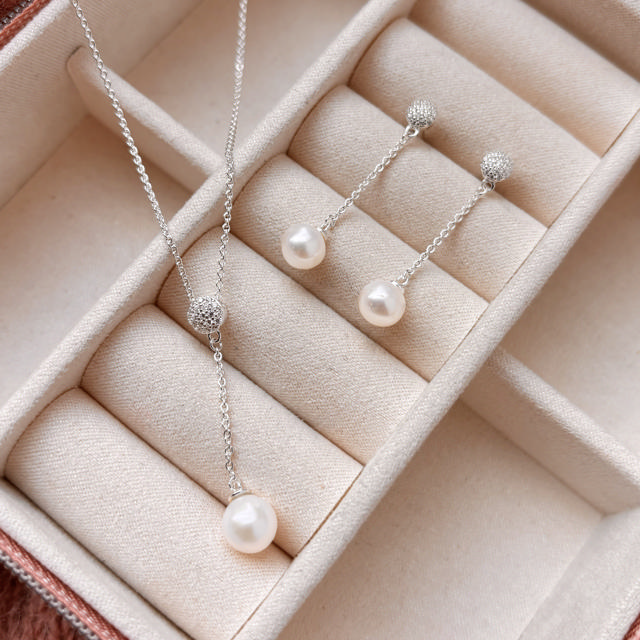 *Vedhæng fkp/cubic zir. sølv m/kæde