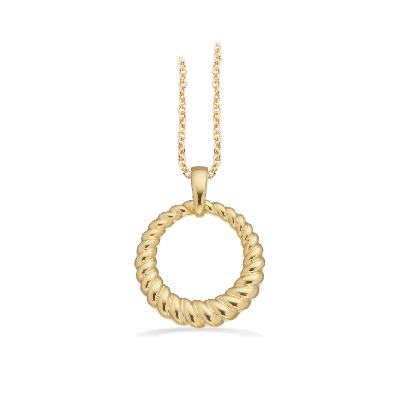 *Vedhæng cirkel snoet sølv fg. m/kæde