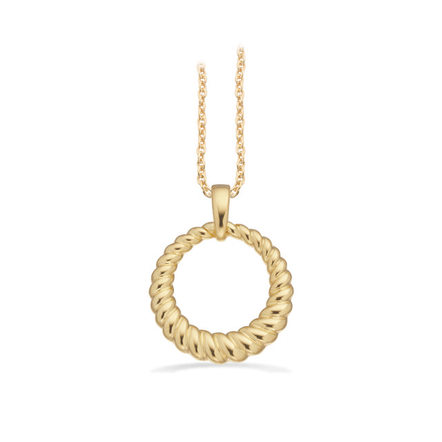 *Vedhæng cirkel snoet sølv fg. m/kæde