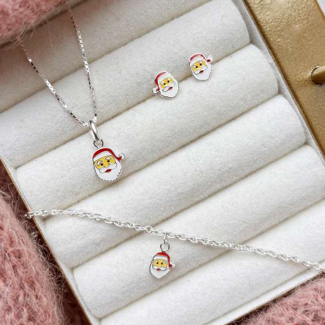 *Girls vedhæng julemand sølv m/kæde