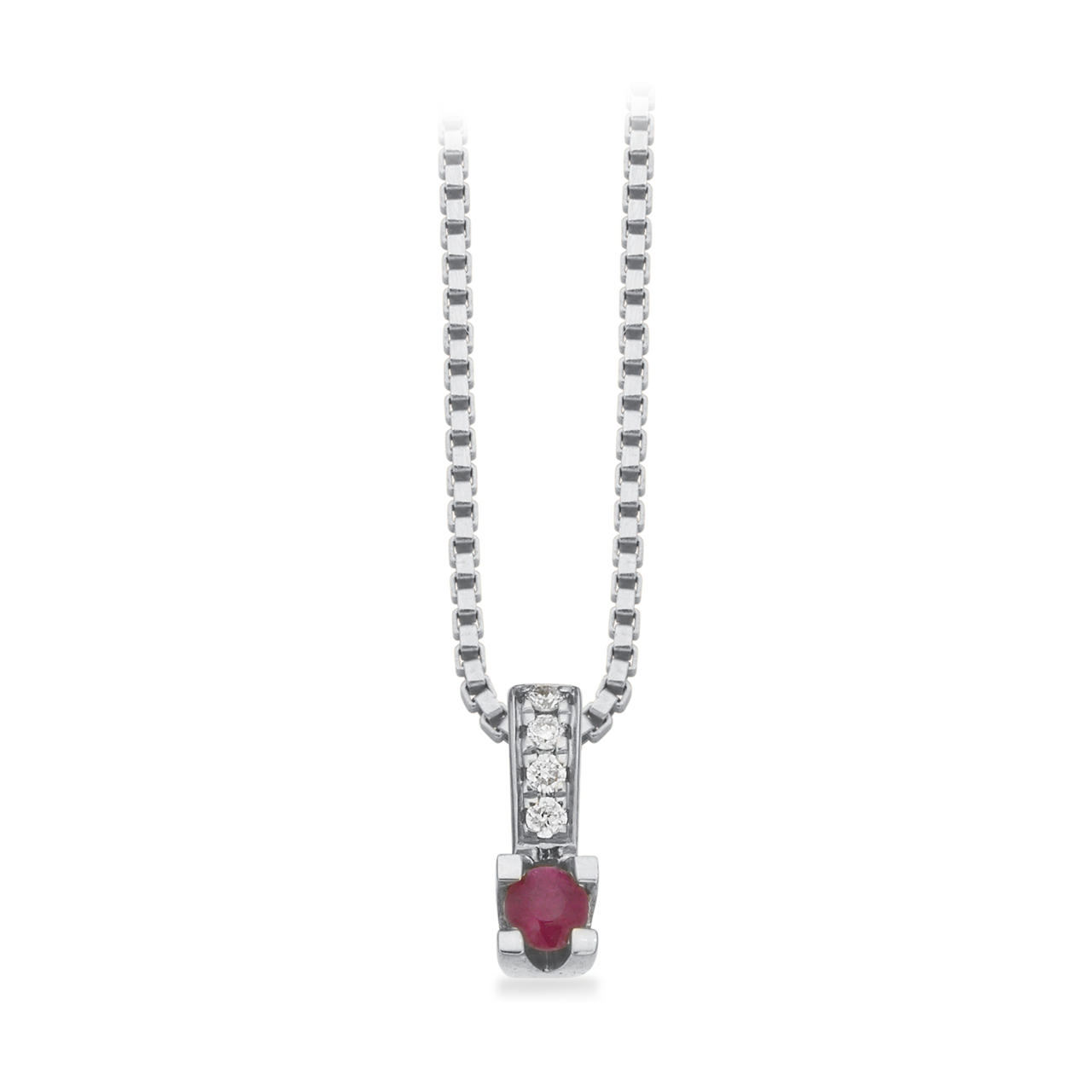 Pendant ruby+0,02 H-W/SI 585 white