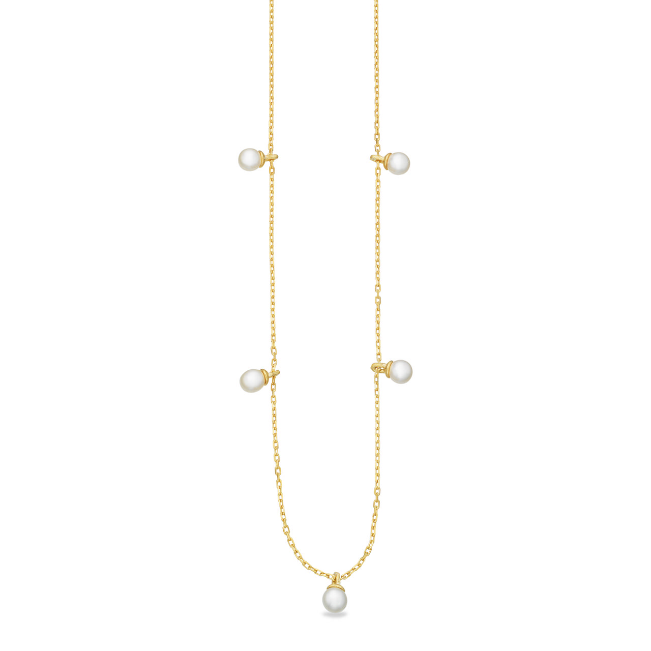 Necklace pearls 925 goldplated 42+3 cm