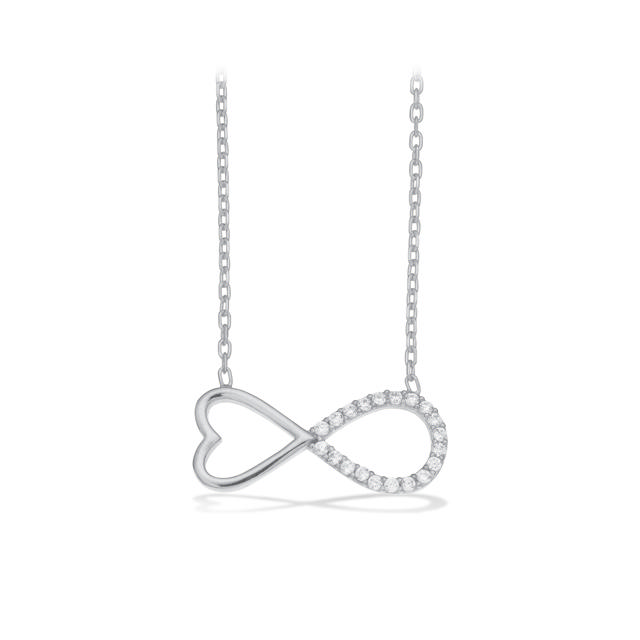 Necklace eternity zir. 925 rho. 42+5 cm