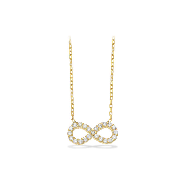 Necklace eternity zir. 925 goldplated 42+5 cm