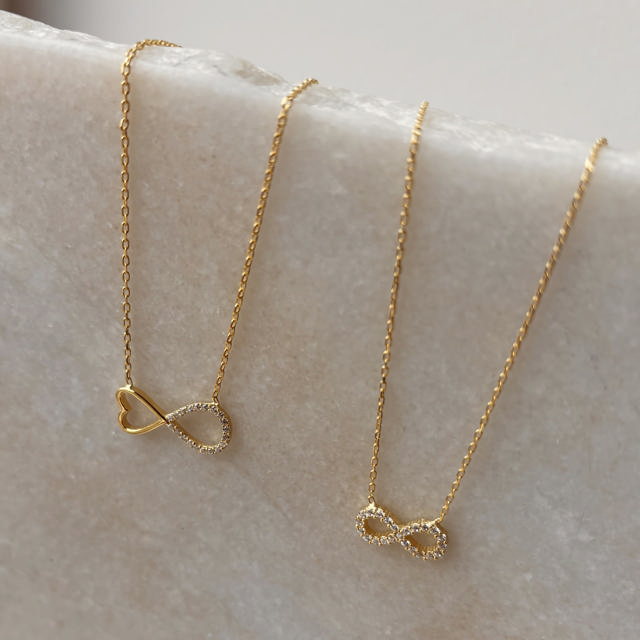 Necklace eternity zir. 925 goldplated 42+5 cm