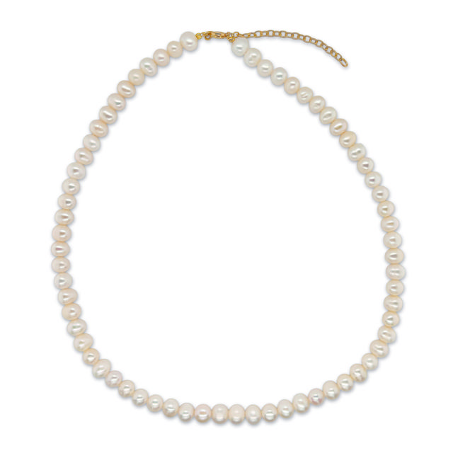 Halskæde fkp. 6-6,5 mm sølv fg. 42+7cm