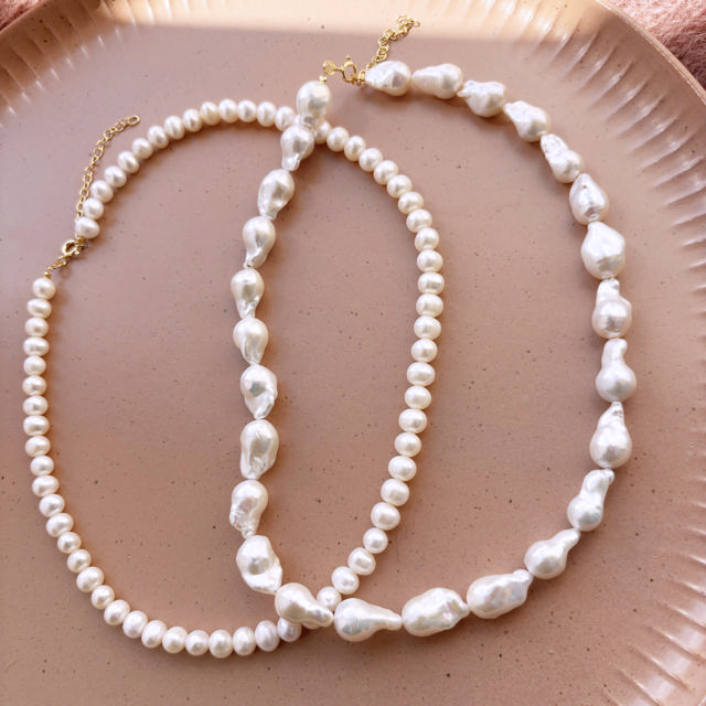 Halskæde fkp. 6-6,5 mm sølv fg. 42+7cm