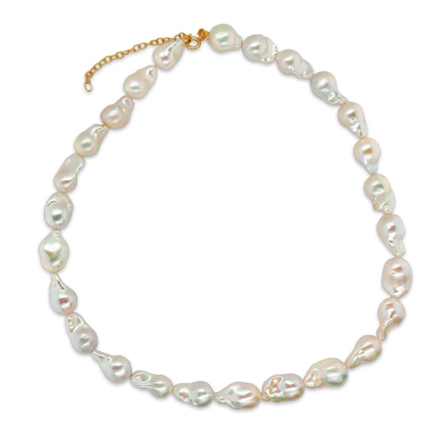 Halskæde fkp. barok 9-10 mm sølv fg. 42+3cm