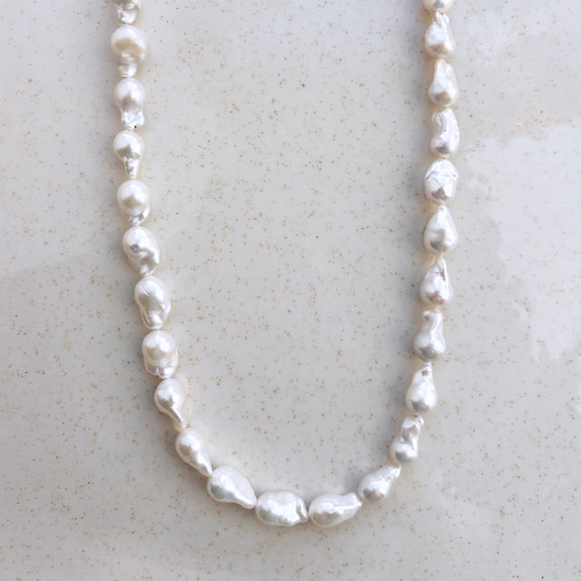 Halskæde fkp. barok 9-10 mm sølv fg. 42+3cm