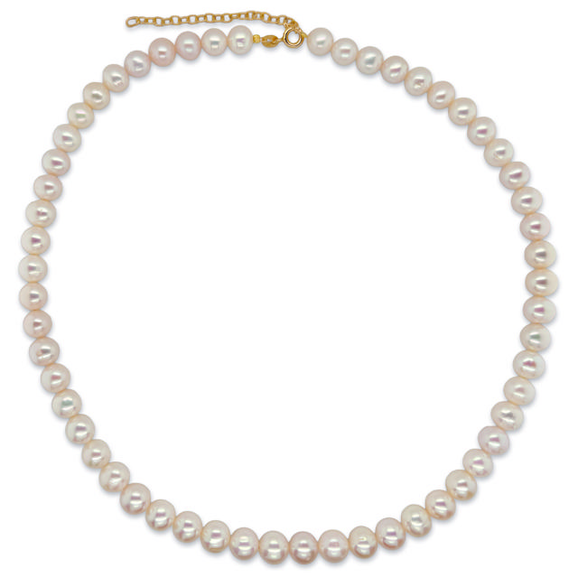 Halskæde fkp. 8-9 mm sølv fg. 42+3cm