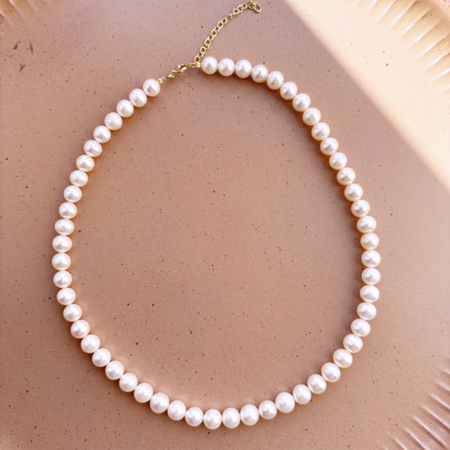 Halskæde fkp. 8-9 mm sølv fg. 42+3cm