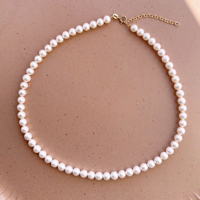 Halskæde fkp. 6,5-7 mm sølv fg. 42+3cm