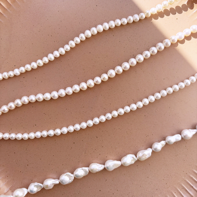 Halskæde fkp. 6,5-7 mm sølv fg. 42+3cm