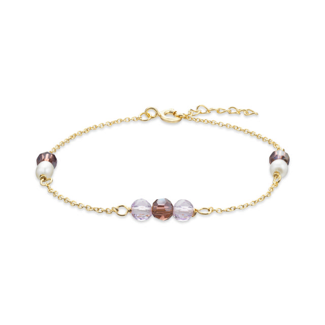 Armbånd lilla sten /fkp. sølv fg. 17 +2 cm