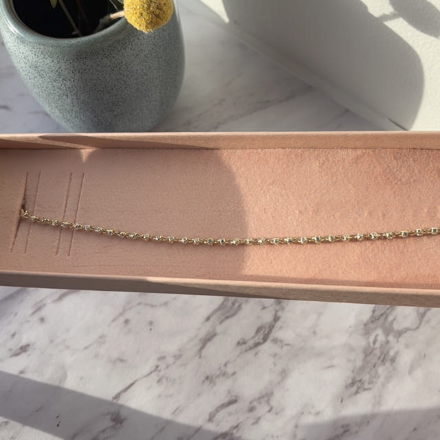 Armbånd cubic zir. 18,5cm 8 kt.