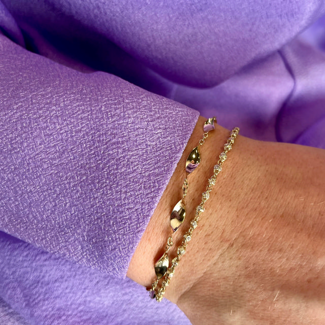 Armbånd cubic zir. 18,5cm 8 kt.