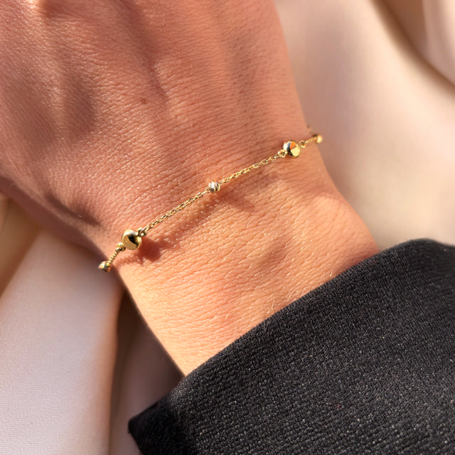 *Armbånd poletter 17+2 cm  8 kt.