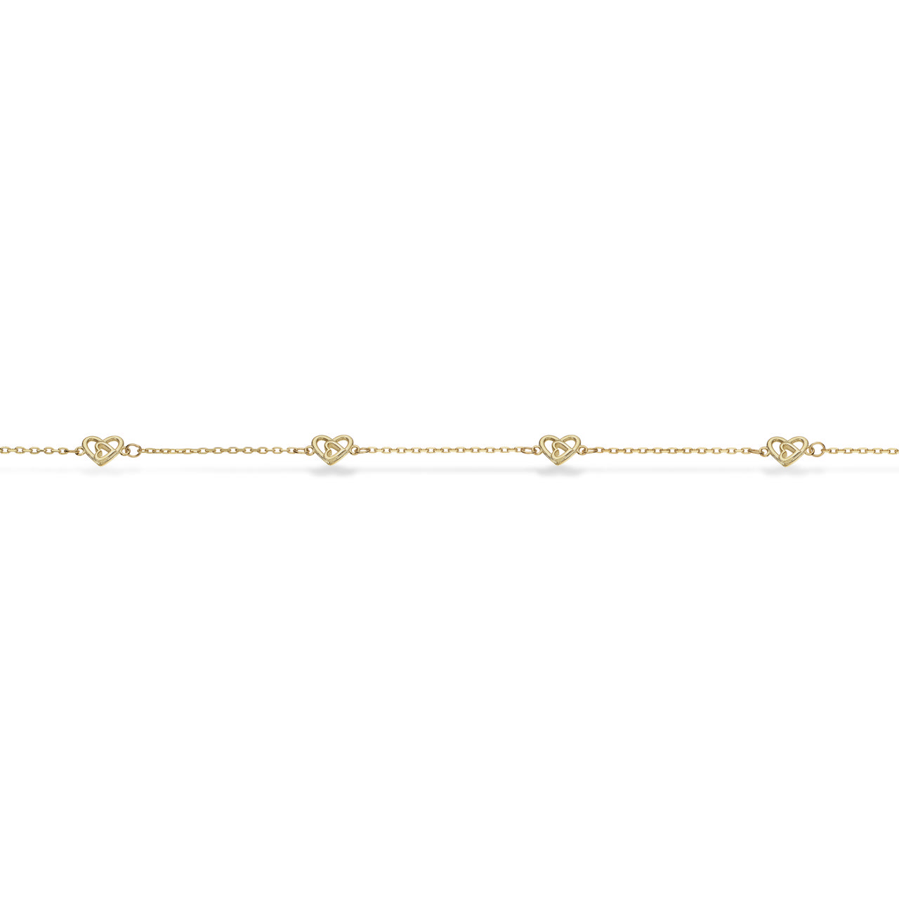 *Armbånd hjerte 17+2 cm  8 kt.